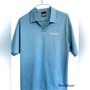 Men’s Nike Drifit Dassault Falcon Blue Polo Shirt, Size Large